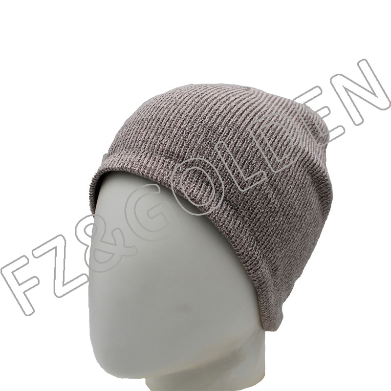 Светлоотразителна унисекс акрилна плетена шапка (10)
