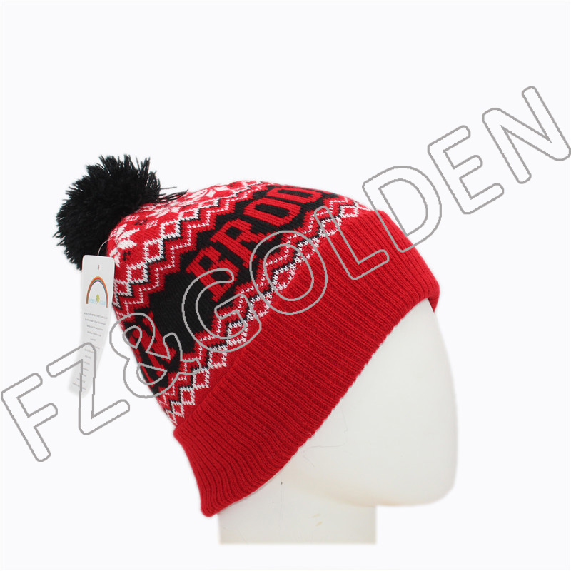 Warm Knitted Hat With Pom (7)