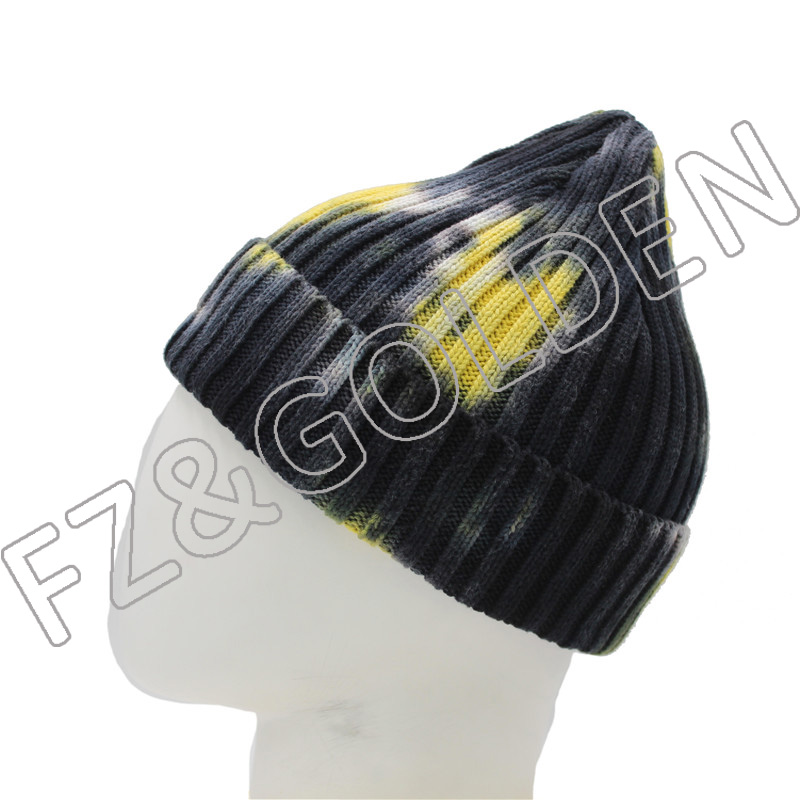 Cotton Tie-dyed Knitted Hat (3)